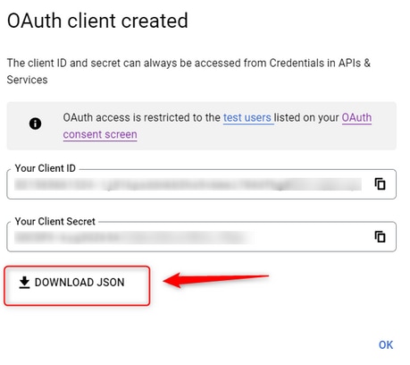 OAuth client created