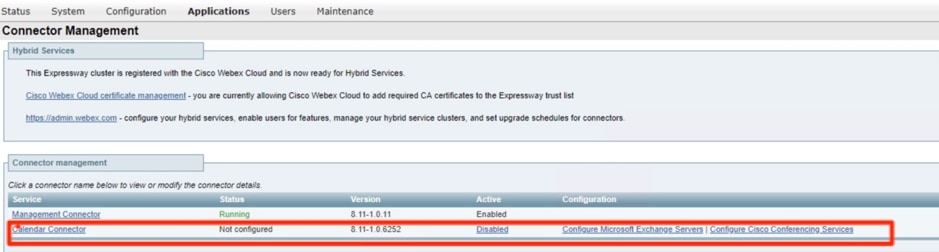 Calendar Connector Not Configured