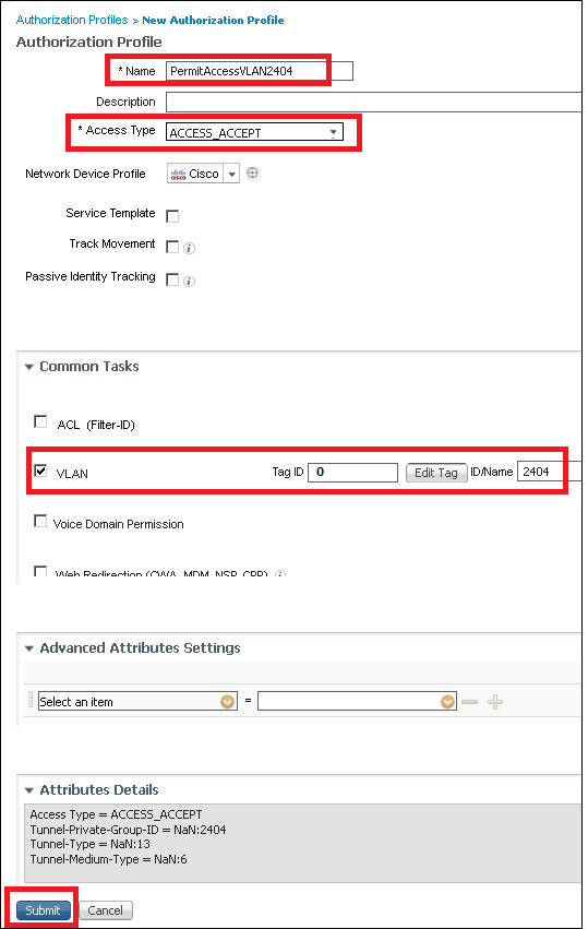 Define the VLAN