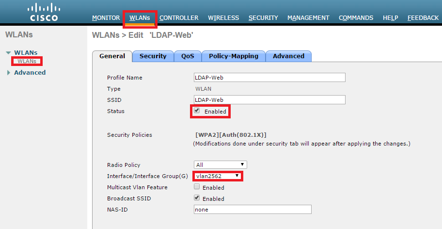 Configurer l'interface graphique WLC