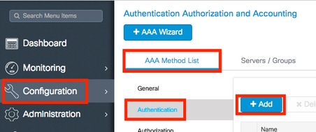 Accédez à l'authentification et sélectionnez +Ajouter