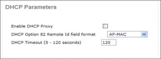 22_2500 WLC DHCP Parameters Proxy Disabled