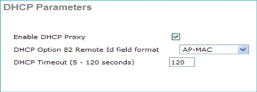 24_2500 WLC DHCP Parameters Proxy Enabled