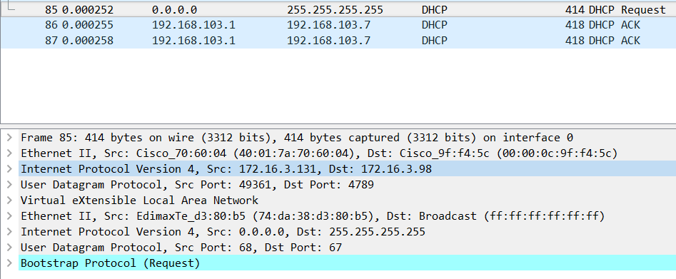 VXLAN-Anforderung erfassen