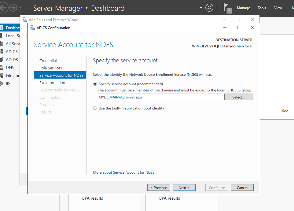 Pick the User that You Added to the IIS group