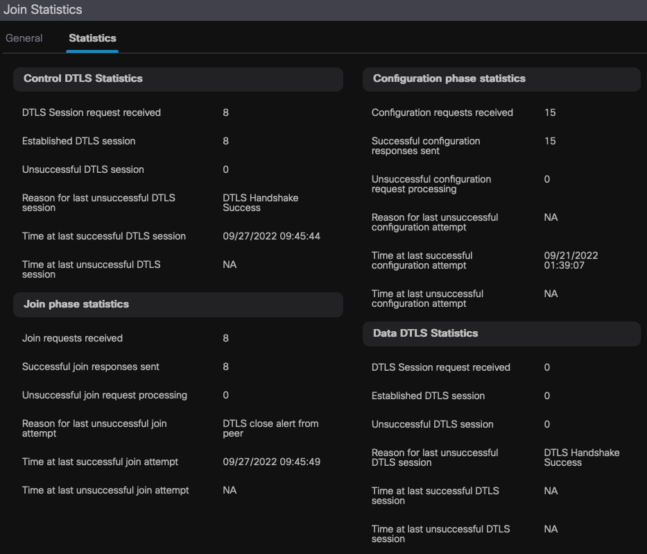 Detaillierte AP-Join-Statistik