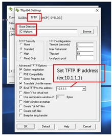 Konfigurieren von Tftpd64 - Kopieren eines speziellen Images in den TFTP-Basisordner