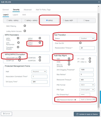 WLAN security configuration