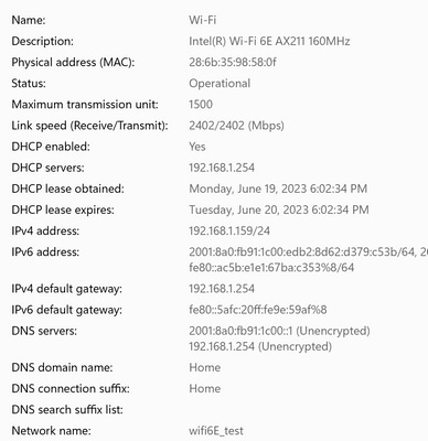 Dettagli sul client AX211