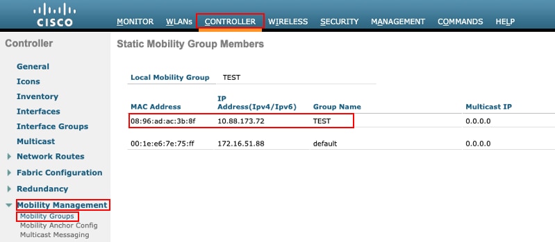 AireOS : Verifying Mobility Details