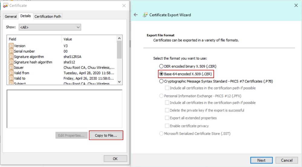 Exportieren nach Base64