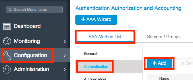 AAA Method list