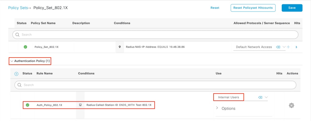 Verificatiebeleid voor ISE configureren