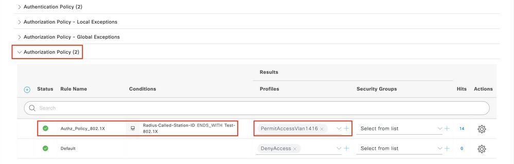 ISE Authorization Policies