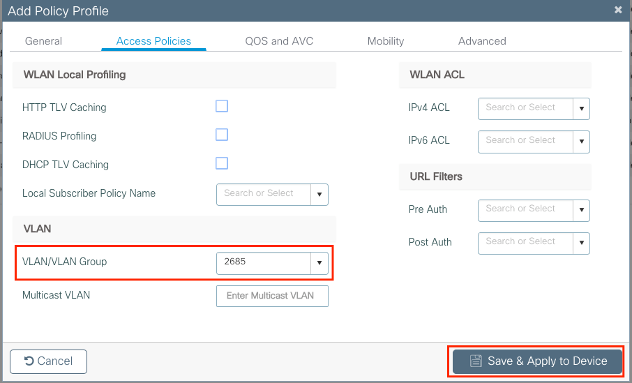 Policy Profile VLAN