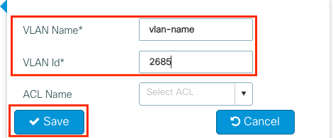 أسماء وشبكات VLAN الخاصة بملف التعريف المرن