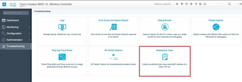 Página de Troubleshooting