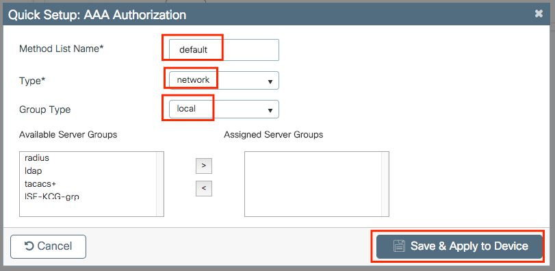 AAA Authorization Network Command