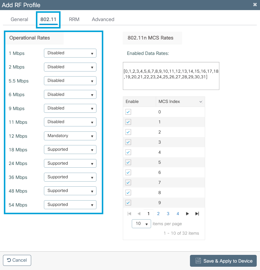 2.4Ghz data rate selection