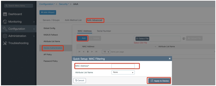 Add a MAC Address