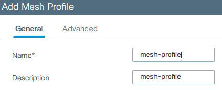 Impostazioni generali profilo mesh