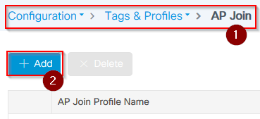 Add AP Join Profile