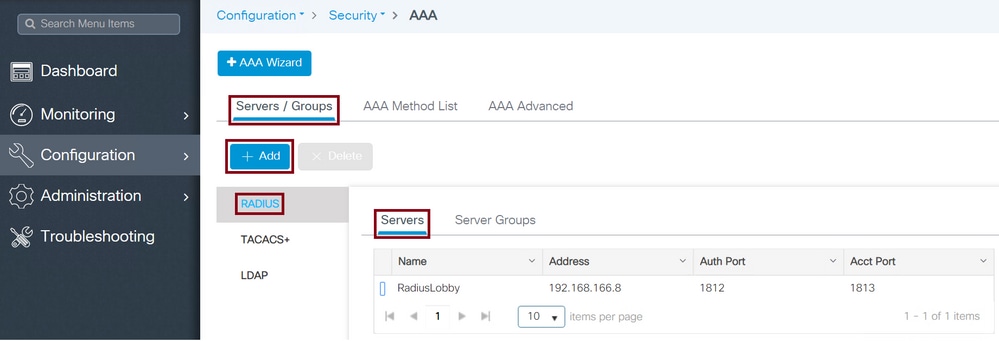 Configuration du serveur WLC Radius