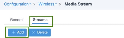 Configure a stream in the 9800 MediaStream configuration