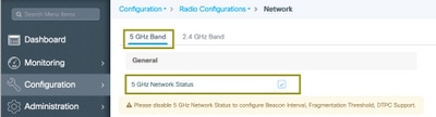 Enable the 5ghz Band network