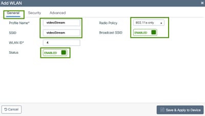 Add a WLAN, general settings