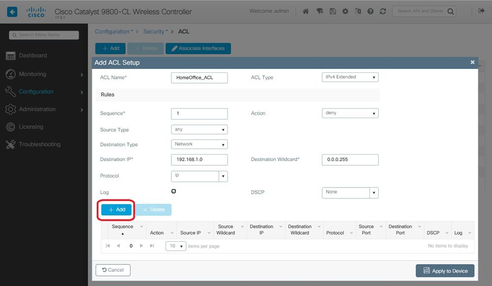 Configure AP as an OEAP-Home Offica Access control list configuration