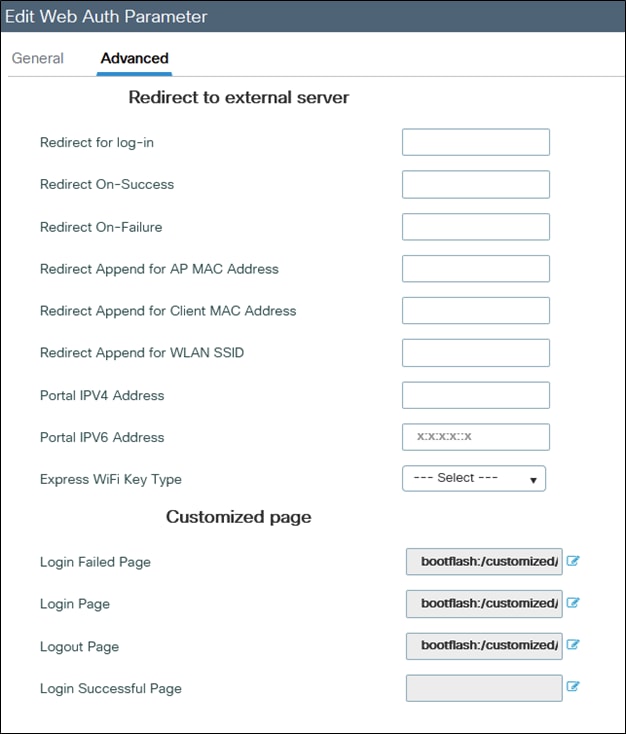 Konfiguration der Webauth-Parameterzuordnung