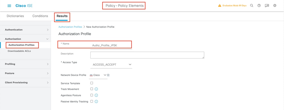 Authorization profile