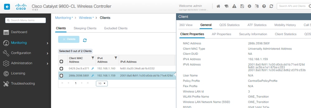 OWE Transition Client details