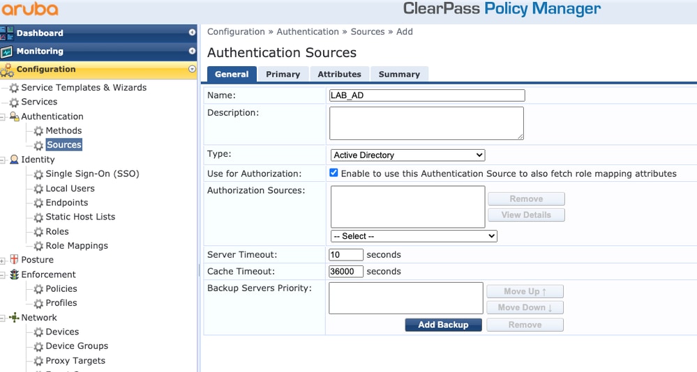 22. CPPM – Authentication Sources