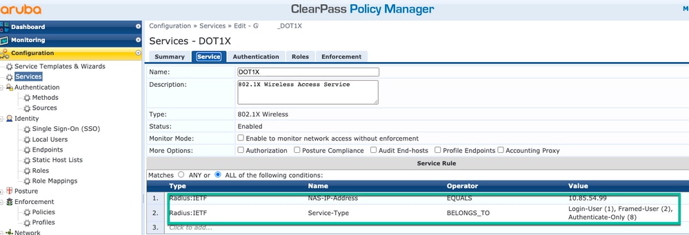 23. CPPM – Authentication Service – Conditions