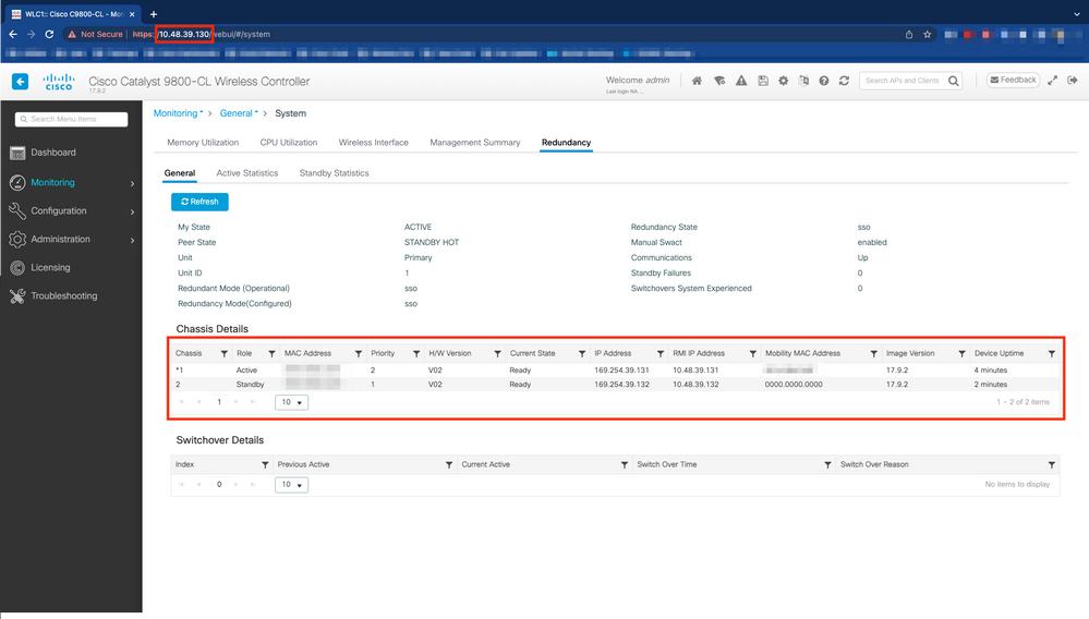 Configuration haute disponibilité après redémarrage