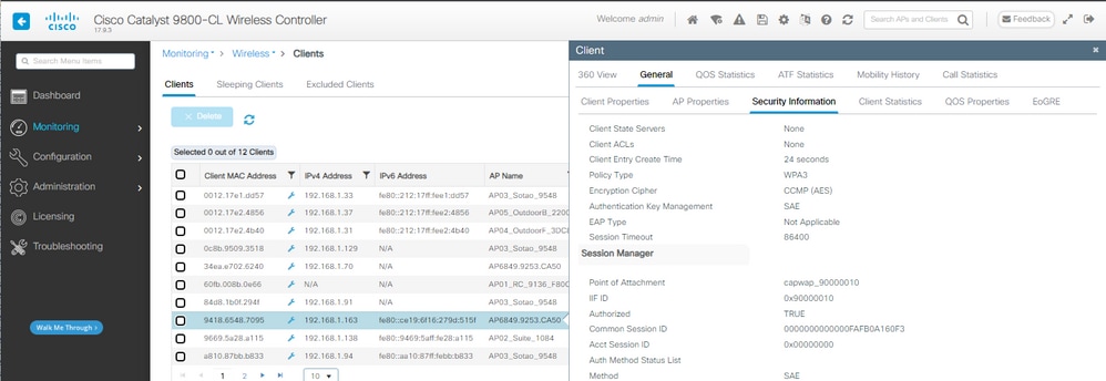 Dettagli sul client SAE NetGear A8000