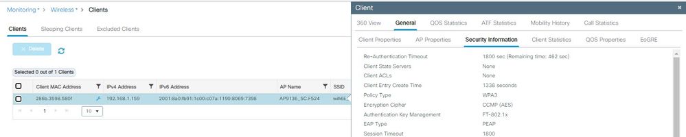 Details zum WPA3 Enterprise 802.1x-SHA256 + FT AX211-Client