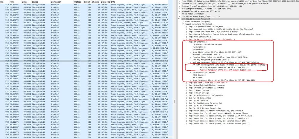 WPA3企业版GCMP128 SUITEB192-1X信标