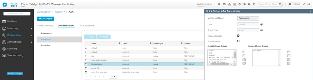 CWA AAA Authorization method