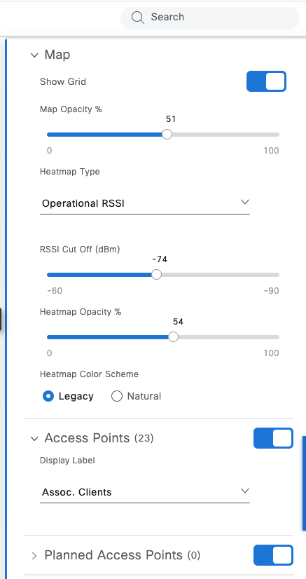 Modify the map view to display associated clients