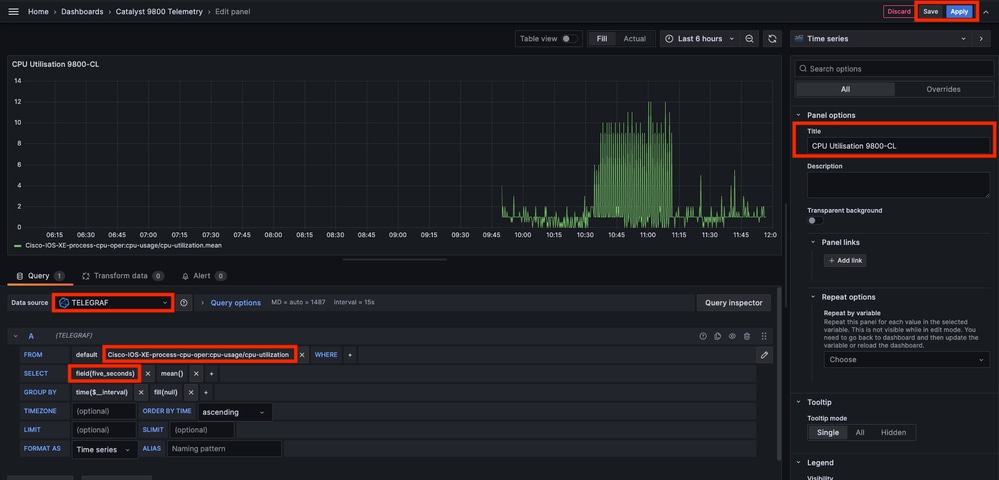 Enter CPU utilization data