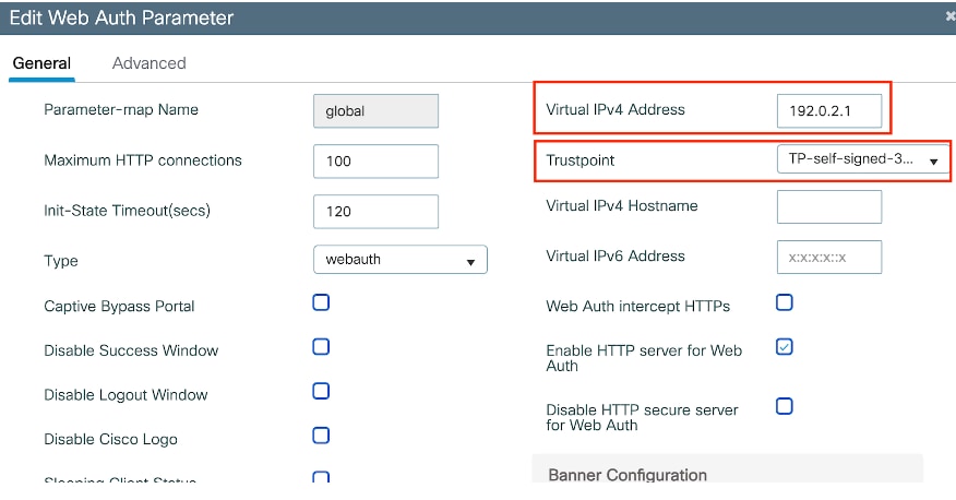 Profil du paramètre d'authentification Web global