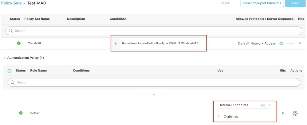 Stratégie de service d'authentification MAB