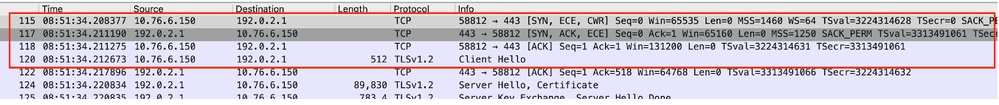 Connexion TCP entre le client et le serveur Web