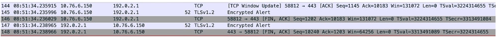 تم إغلاق جلسة عمل TCP بعد أن يقوم العميل بإكمال مصادقة الويب