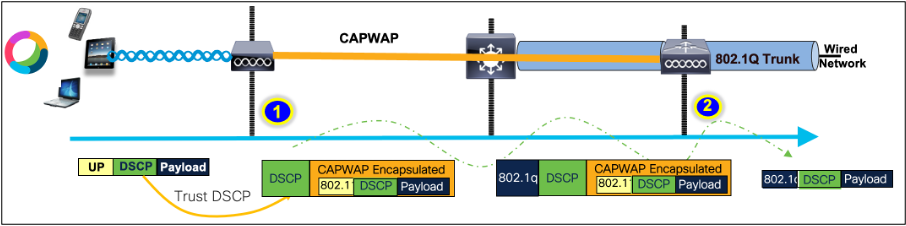 Logical Topology and DSCP Conversion - Upstream