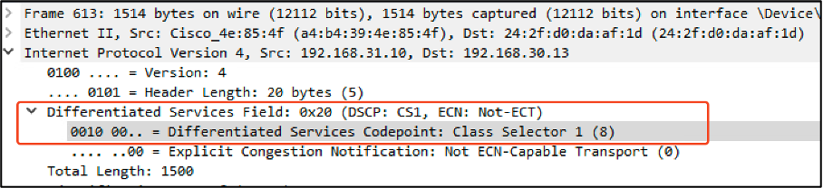 显示CS1标记的无线PC捕获