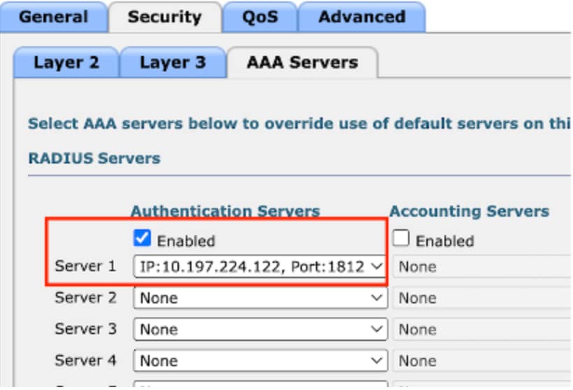 Zuordnung des Radius-Servers zum Gast-LAN-Profil